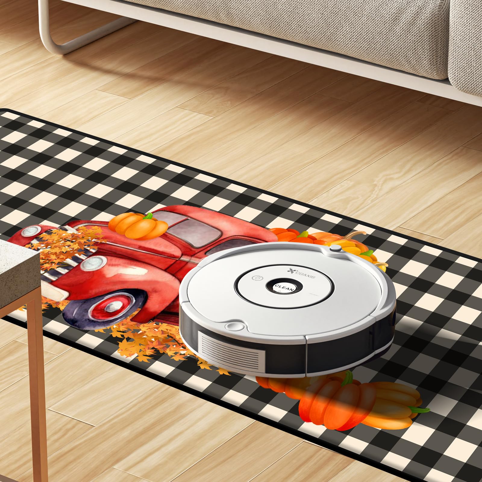 Tappeti e stuoie da cucina autunnali per il Ringraziamento, set di 2 decorazioni per pavimenti, tappetini da cucina autunnali con zucca per interni, tappeti autunnali per l'arredamento della casa