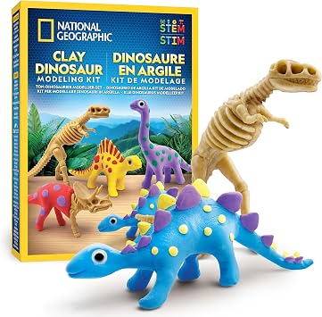 Blue Marble National Geographic Kit Créatif Dinosaures et Argile Auto-Durcissante