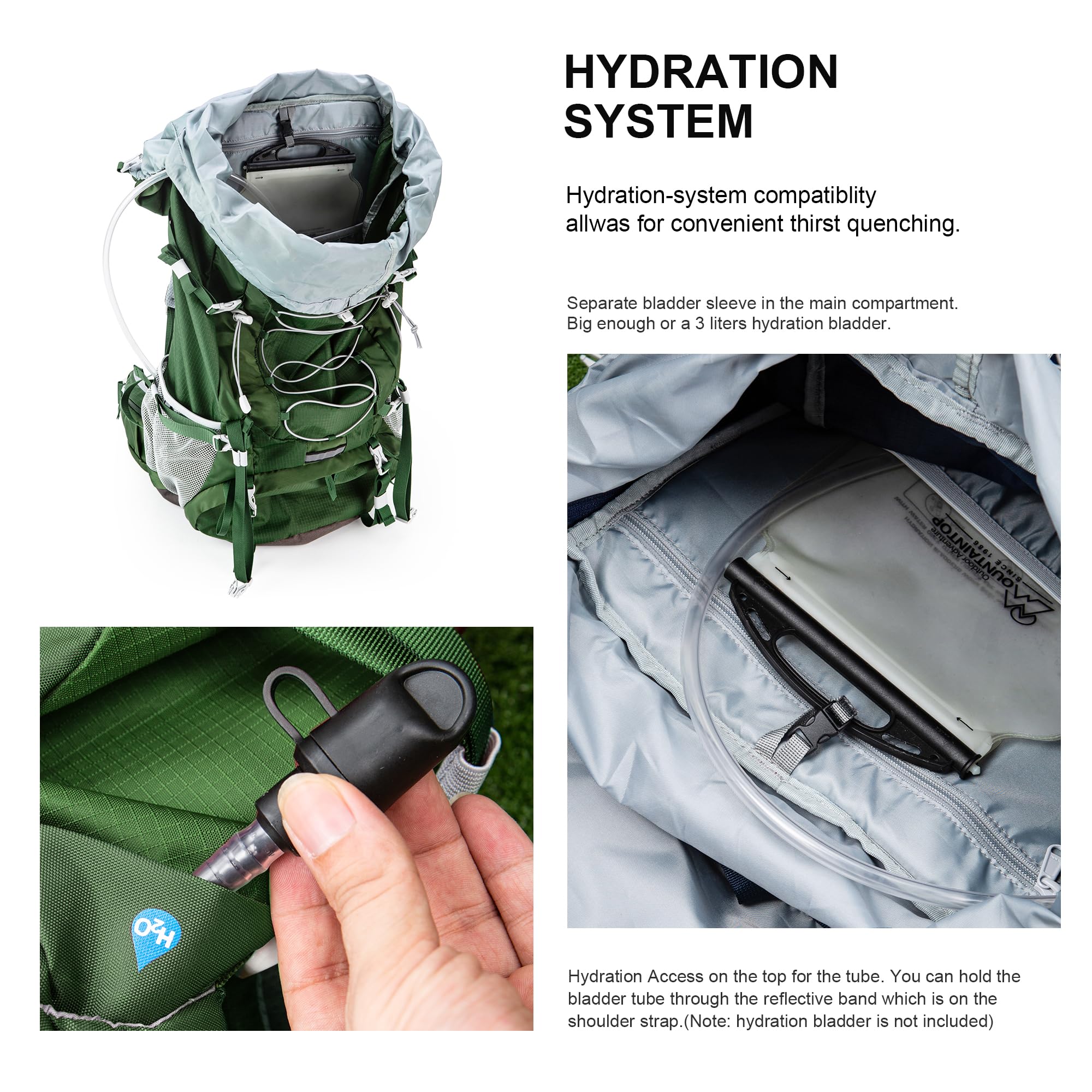 Mountaintop 75L Trekkingrucksack Herren Wanderrucksack Damen Reiserucksack Großer Rucksack mit Regenschutz für Outdoor Reisen Camping Trekking
