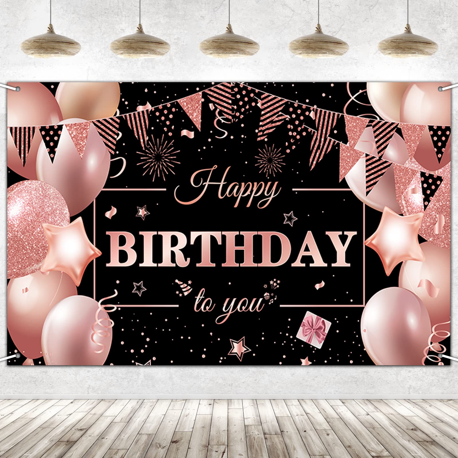 Tatuo Happy Birthday Decorations Backdrop Banner - View #6