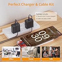 Vista 7 de Bloque de carga rápida USB C de 30 W para Google Pixel 10 Pro XL/10/9 Pro /9/8 Pro/8/7 Pro/7/6a/6 Pro/6/5a/5/4, paquete de 2 adaptadores