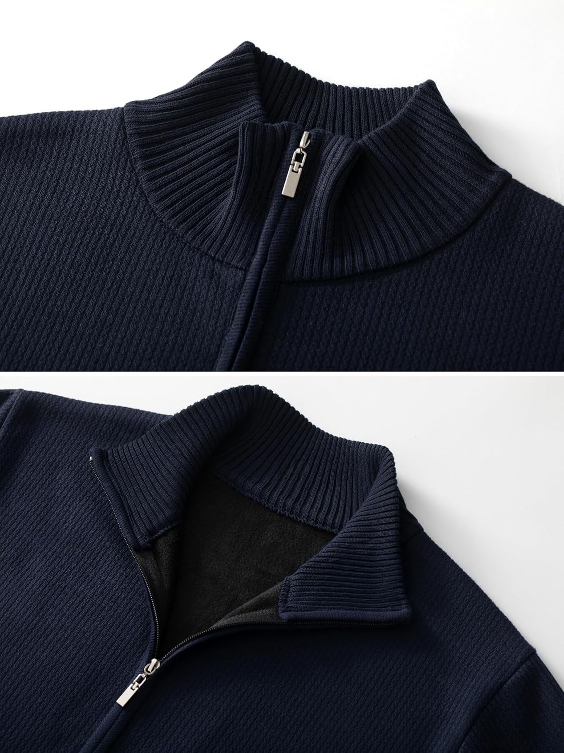 Vcansion Men's Cardigan Sweaters Classic Full Zip Knitted Cardigan Sweater with Pockets - Image 6