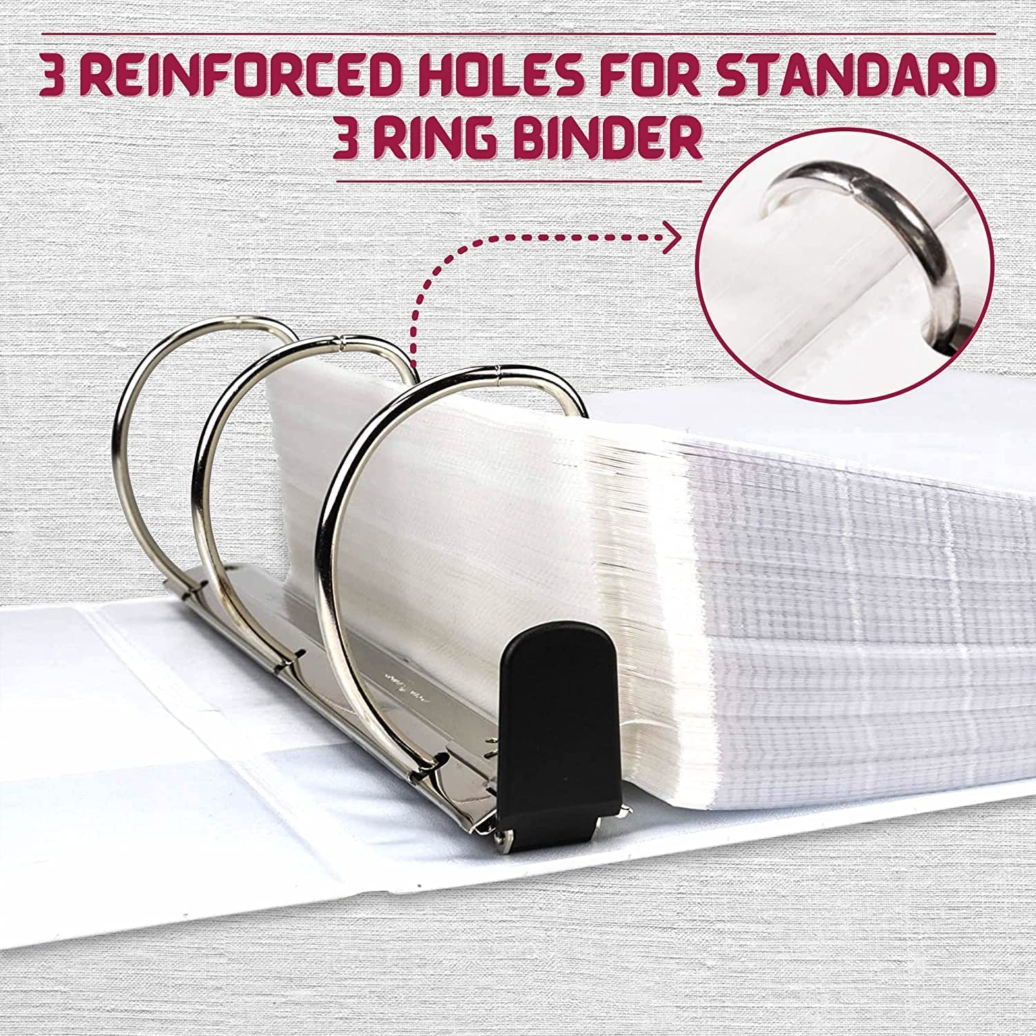 Protectores de hojas resistentes para carpeta de 3 anillas, 200 protectores de página transparentes a granel, fundas de plástico de carga superior de 8.5 x 11 pulgadas