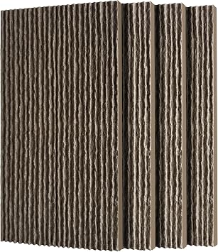 3D Faux Stone Wall Panels, 4 PCS PU Wainscoting Panel for Interior Wall Decor, Lightweight & Waterproof Accent Marble Flowing Stone Texture, 47.24" 23.62", Carbon Black