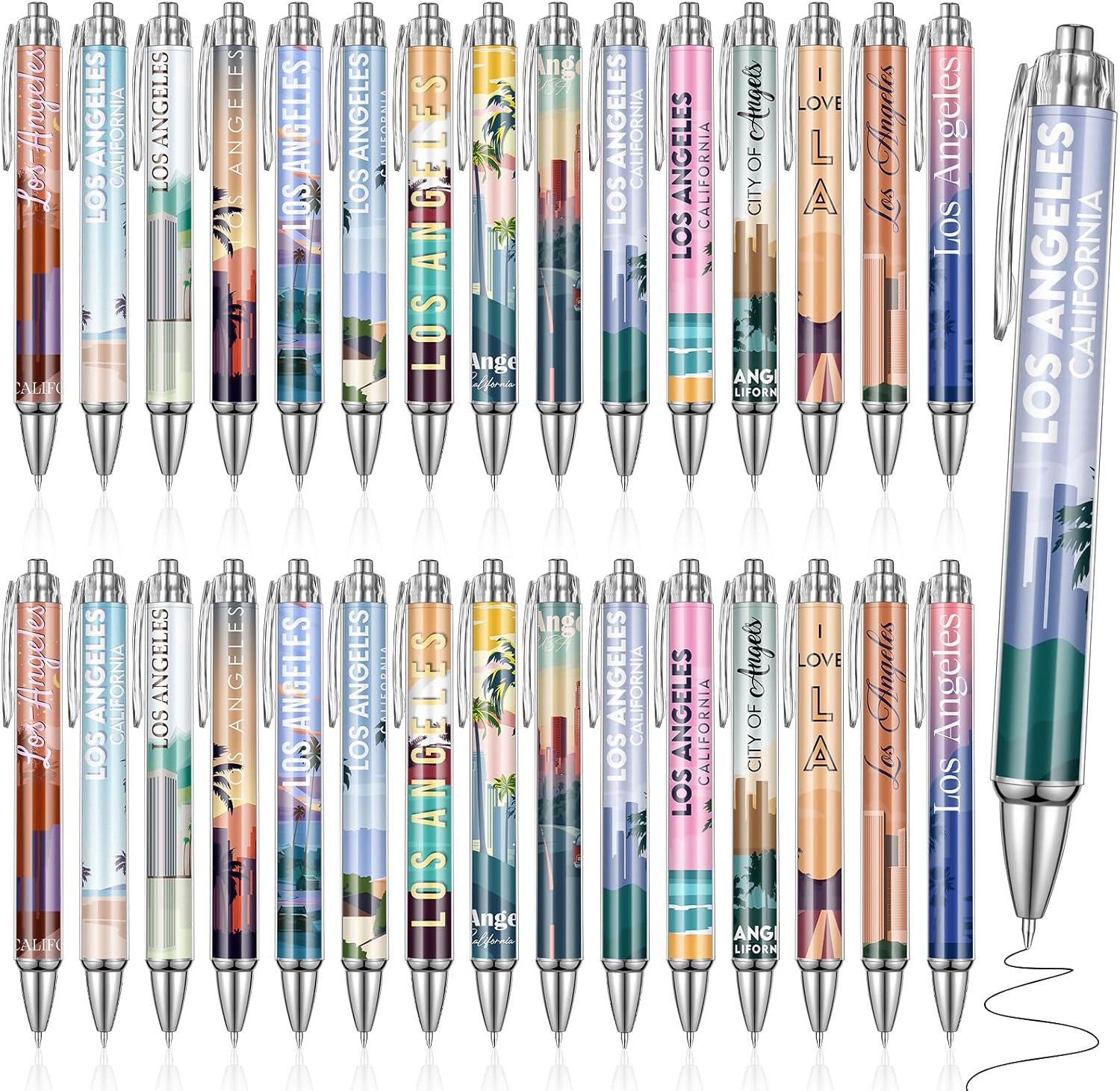 Sayglossy 30 Pcs Los Angeles Souvenirs Gifts Travel Ballpoint Pens