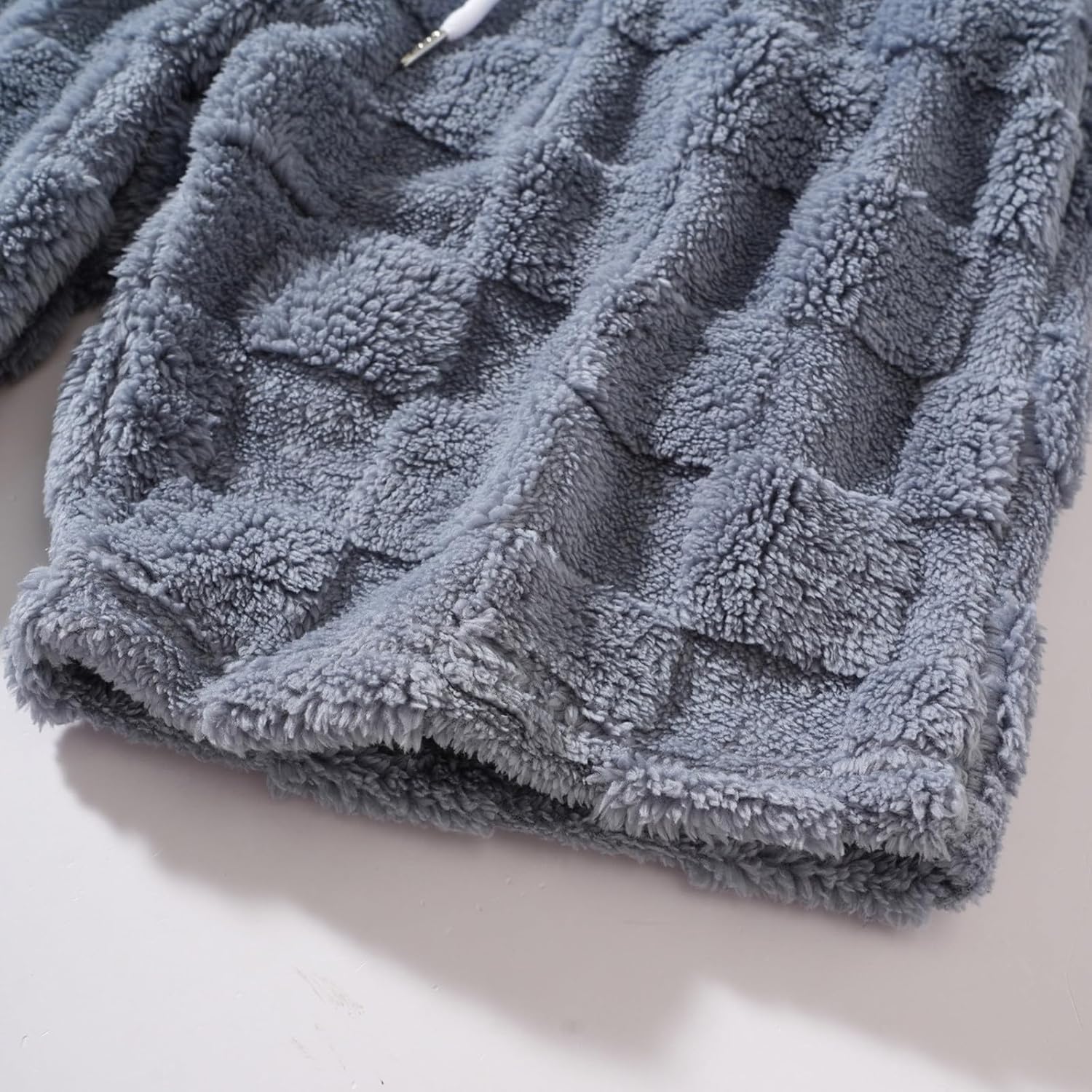 Fleece Hoodie Men Sherpa Hoodies Oversized Pullover Vintage Sweatshirts Match Corduroy Short Pants Pajama Sets - Image 6