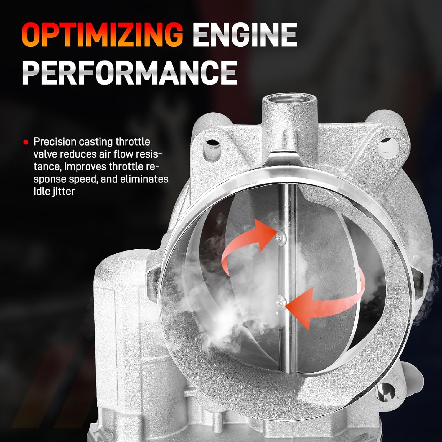 Throttle Body Compatible with 2006 2007 2008 Chevy Silverado Avalanche Suburban Express GMC Yukon Sierra Cadillac Escalade 4.8L 5.3L 6.0L 6.2L Throttle Body Replace 12580760 12679524