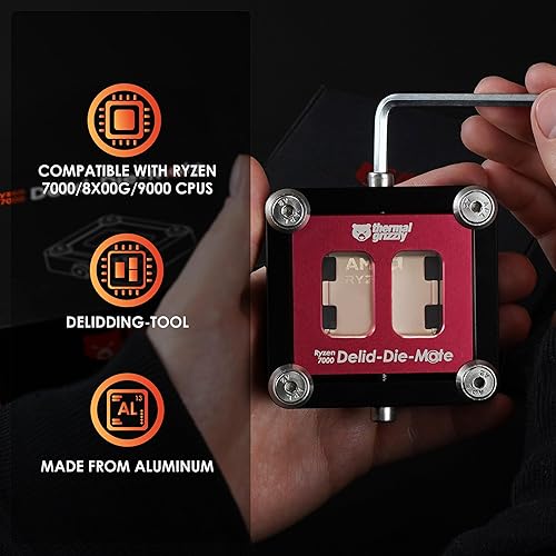 Miniatura 2 de Thermal Grizzly - Delid-Die-Mate - AMD Ryzen 7000 CPU Delid Tool - Processor Heatspreader Removing Tool - Delidding Tool Developed by der8auer -