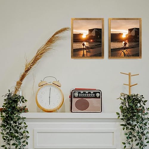 Vista 80 de Scholartree - Marco de fotos rústico de madera para mesa o montaje en pared. Beige,Negro,Marrón,Gris,2-Blanco,Azul,Marrón claro,Marrón