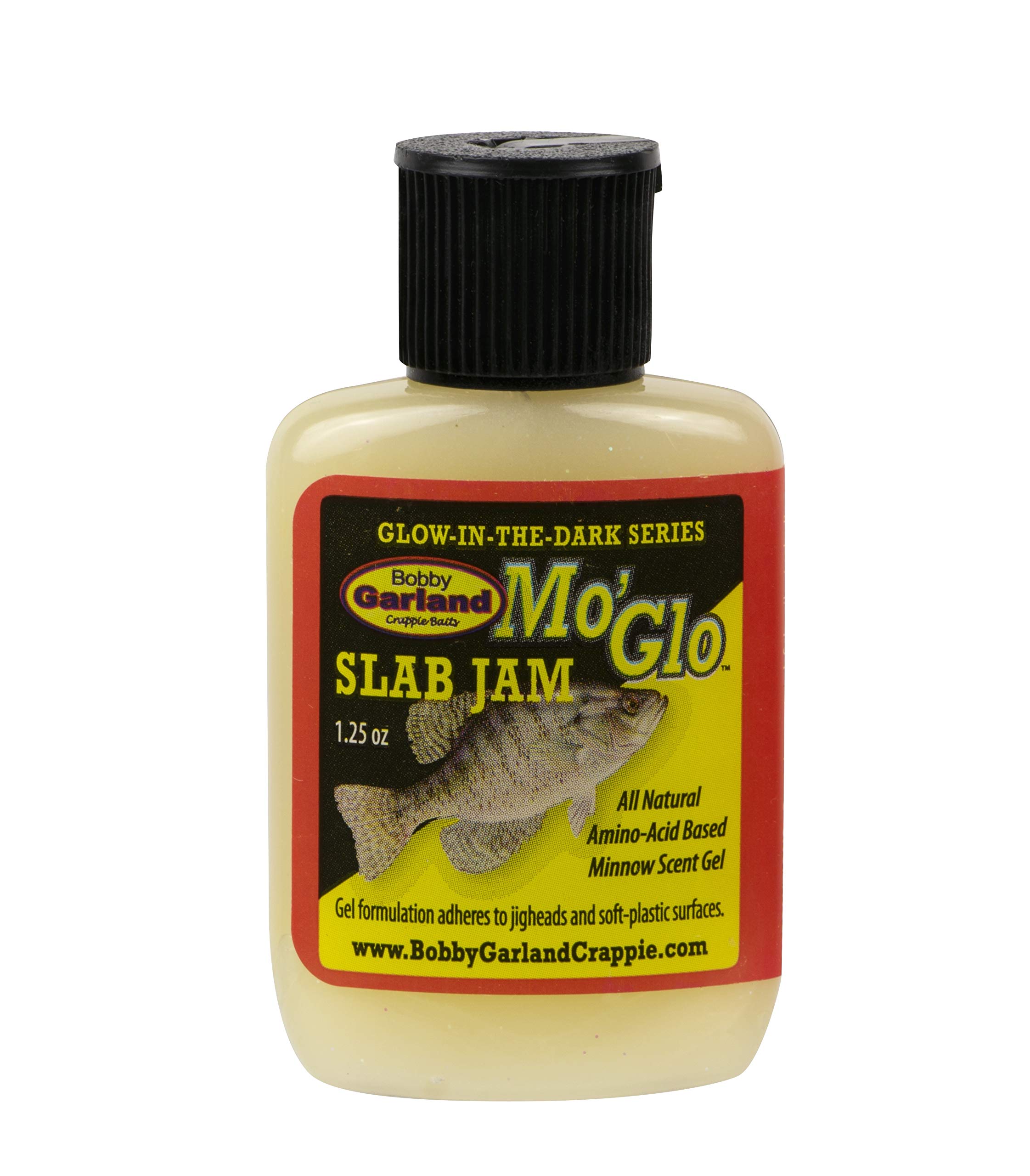 Bobby Garland Mo' Glo Slab Jam Glow-in-The-Dark All Natural Minnow Scent Gel for Crappie Fishing, 1.25 oz