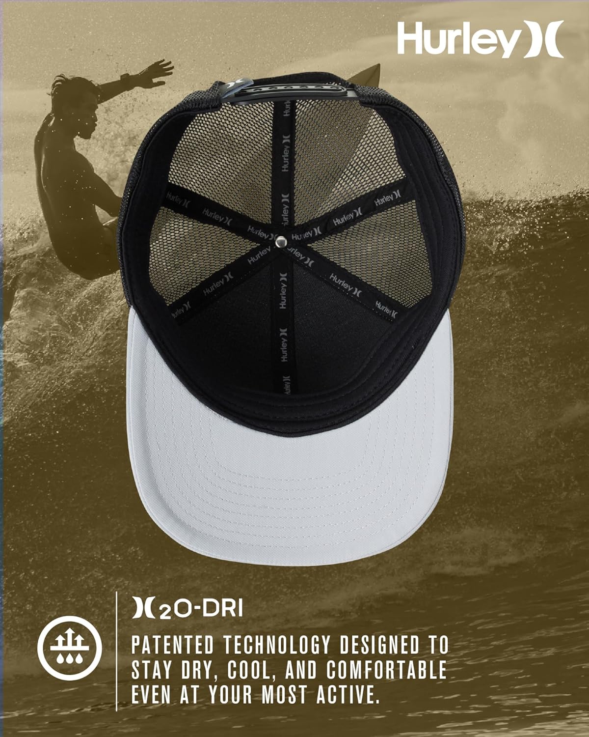 Hurley Mens Dri-fit Baylin Baseball Hat - Image 3