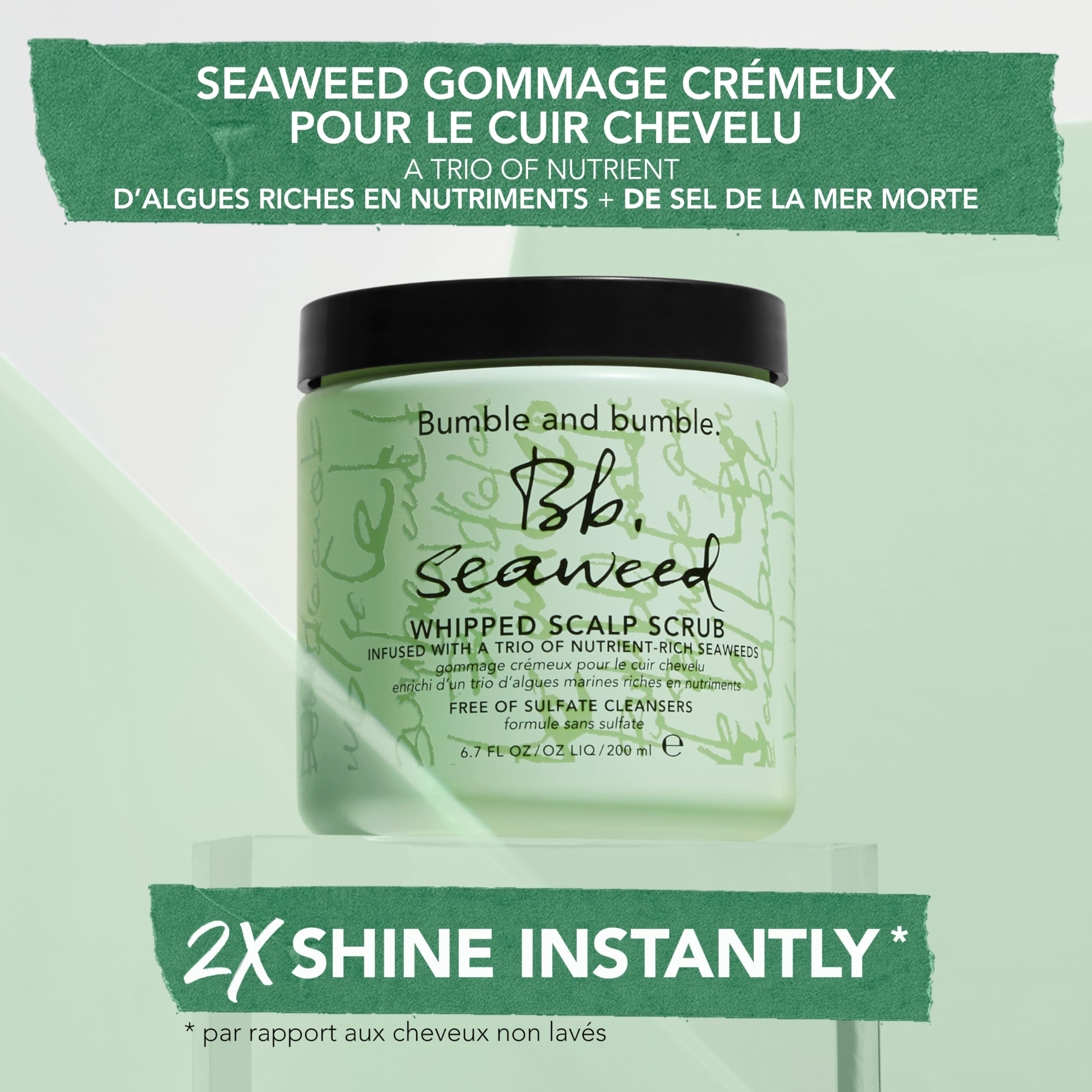 Bumble and bumble. Seaweed Gommage crémeux pour le cuir chevelu | Exfoliant doux | Gommage pour cheveux purifiant le cuir chevelu et les longueurs | Sans sulfate | Format standard, 200 ml