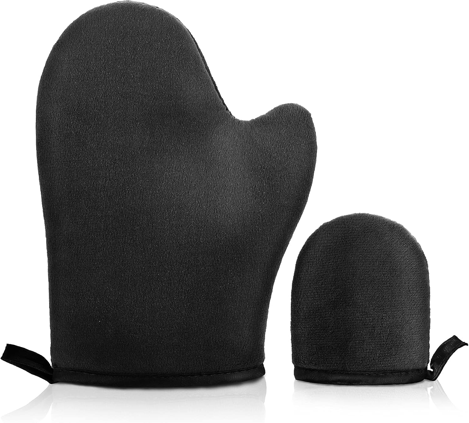 Molain 2 Manopla autobronceadora aplicador cara bronceadora manopla bronceadora con pulgar suave terciopelo reutilizables lavables guantes bronceadores artefacto de verano