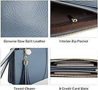 Vista 5 de Befen - Bolso clutch de mano de cuero con correa para teléfono celular, organizador de tarjetas