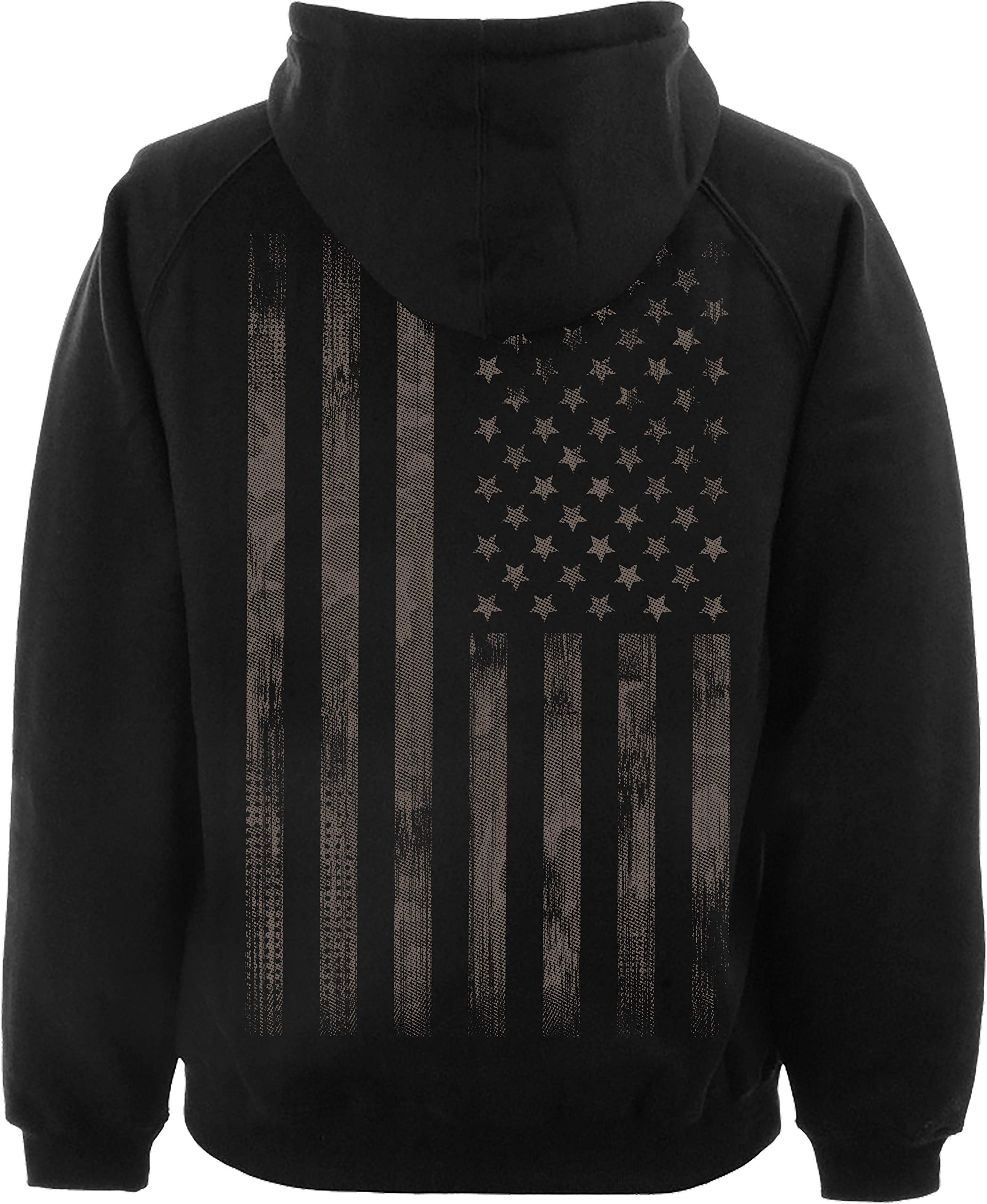 Sudadera con Capucha: Stars and Stripes con Bordado - Bandera USA Hoodie - Regalo Hombre-s y Mujer-es - Sweat-Shirt Estados Unidos de América United States - Bike-r Rock Motero Chopper - US-Army Camo