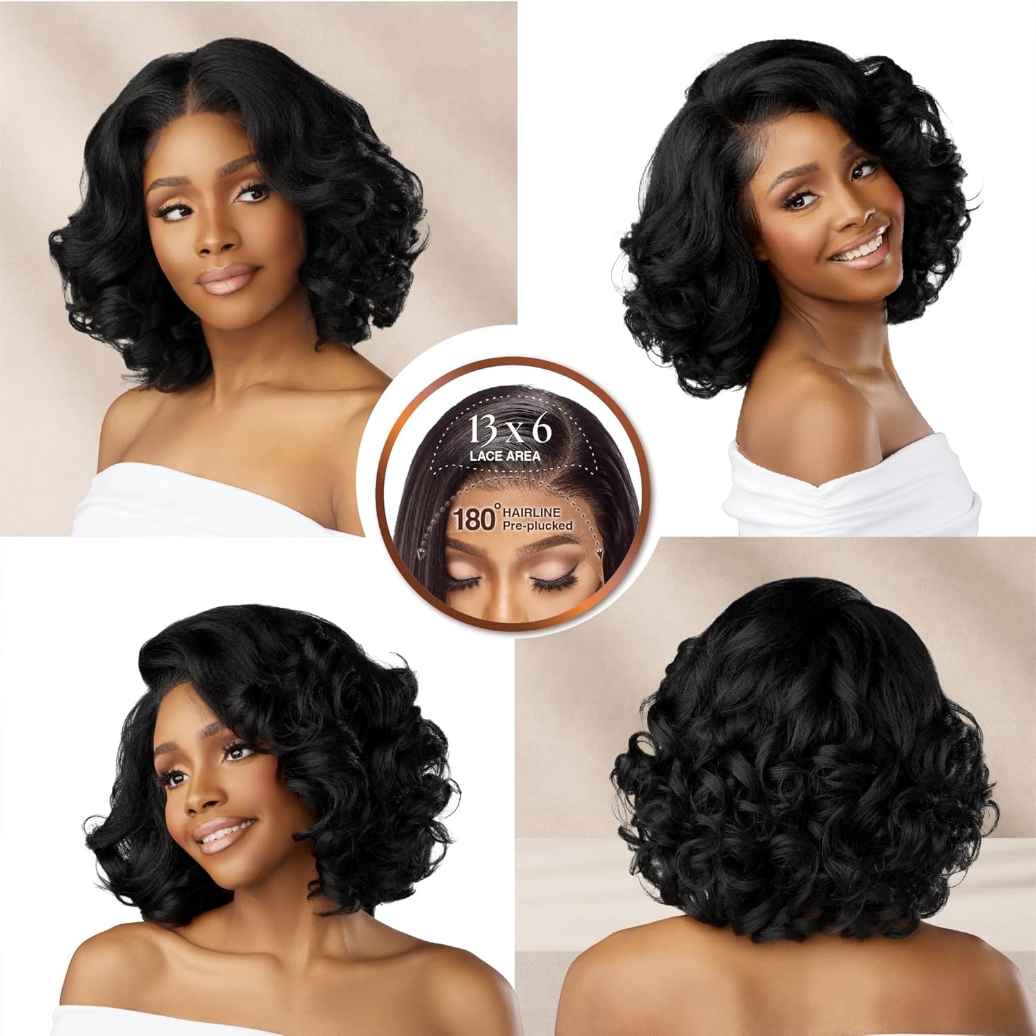 Sensationnel Bare Lace 13X6 Wigs - Unit 19 Lacefrontal Glueless Synthetic 180 Degree Preplucked Hairline (FLAMBOYAGEMOCHA)