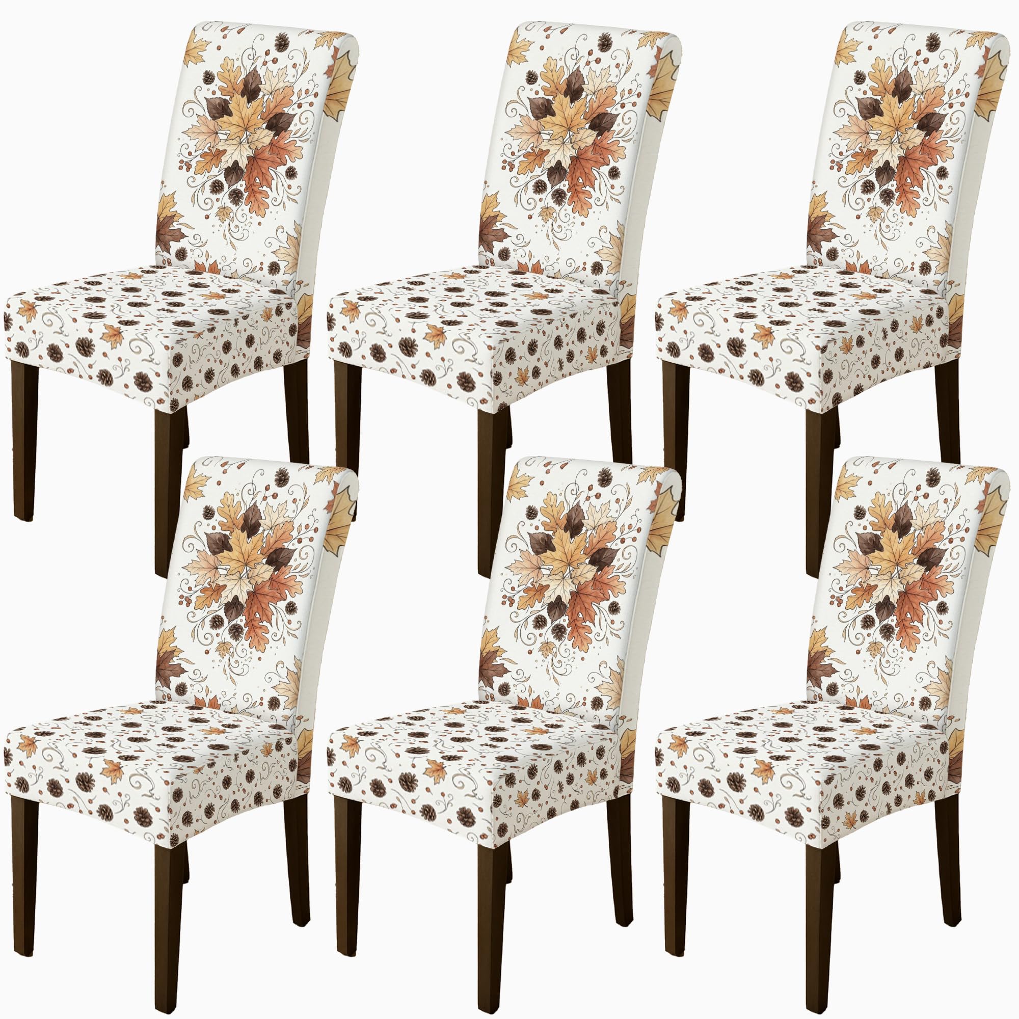 Housses de chaise anti tache élasthanne lot de 6 amovibles cuisine