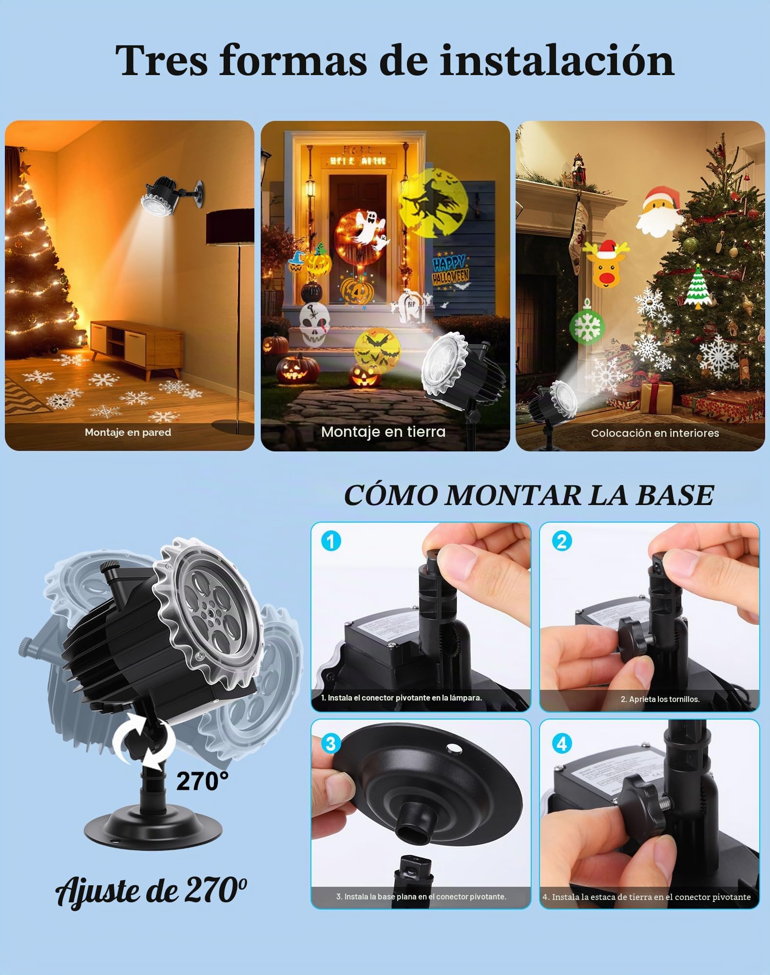 Proyector Luces Navidad, Lámpara de Proyección Navidad Exterior, Luces de Navidad 12 Carta con 96 Patrones LED Proyector Copos de Nieve Inpermeable con Mando para Decoración Fiesta Exterior Interior