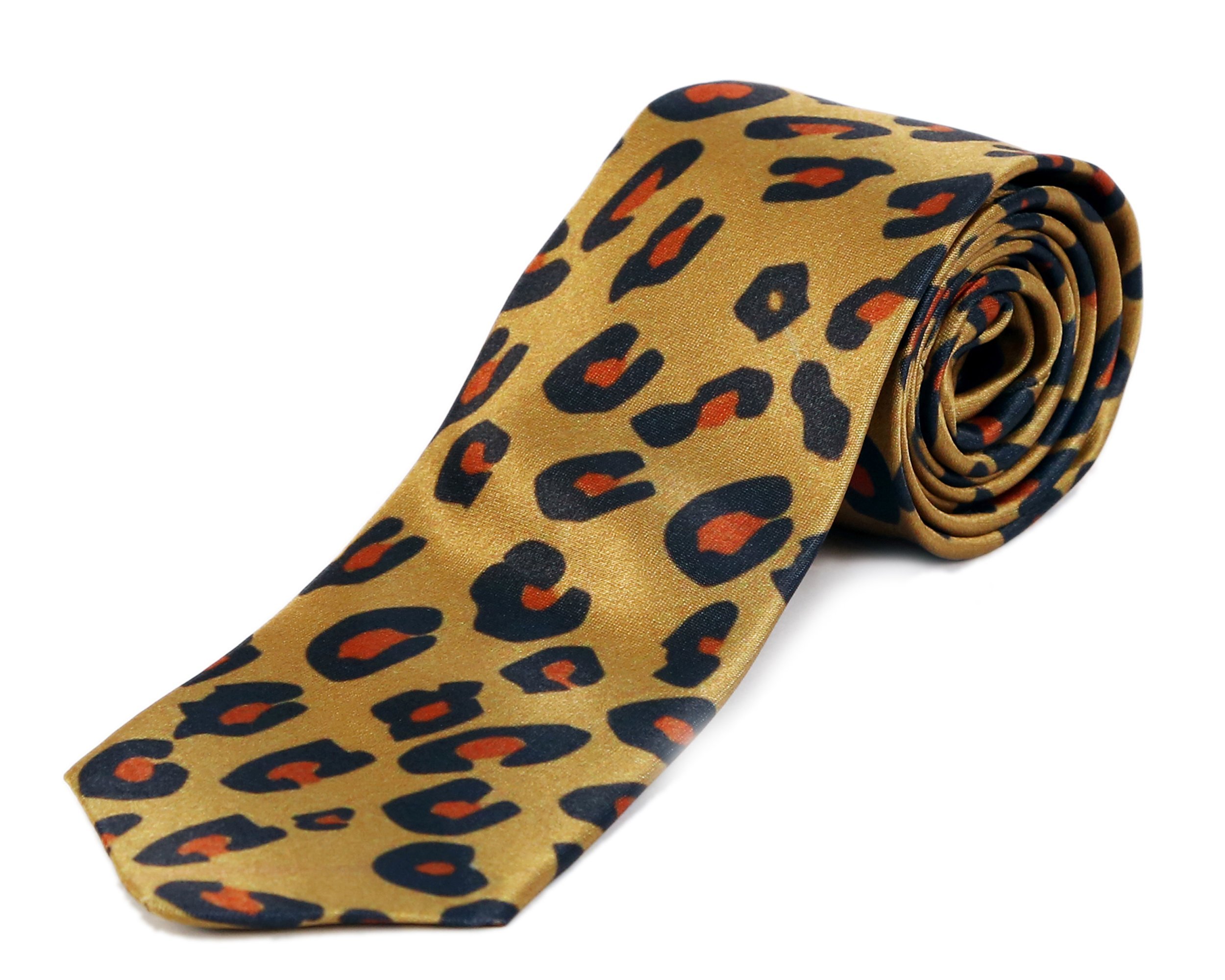 blacksmith Brown Leopard Print Design Tie-picture-38