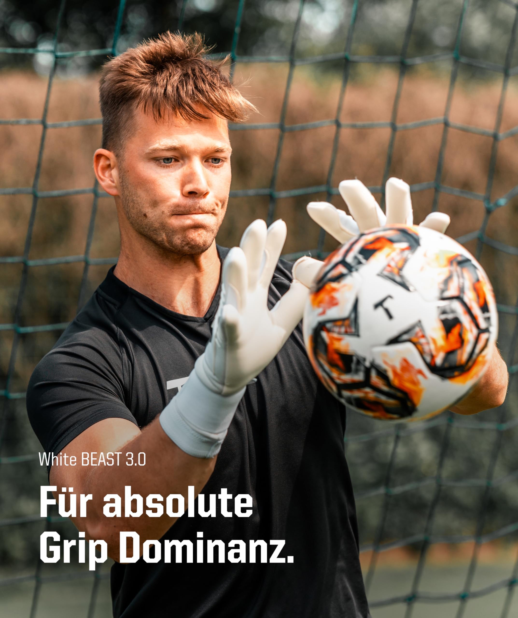 T1TAN Torwarthandschuhe Herren Beast, Größe 6-11, viele Farben, Tormannhandschuhe Erwachsene, Torhüterhandschuhe Jugendliche, Fußballhandschuhe für Kinder, 4mm Profi Grip, Atmungsaktiv, Hybrid Cut