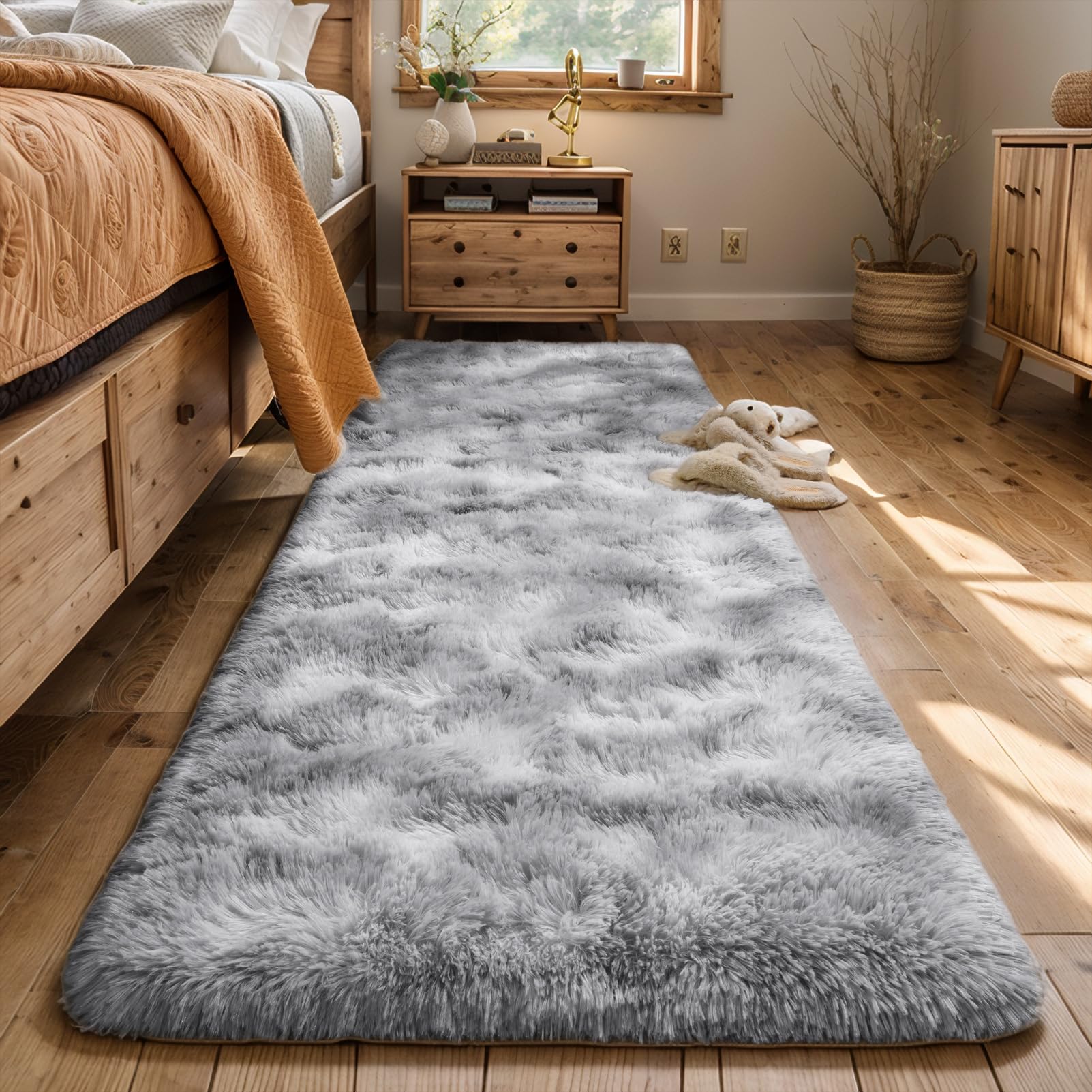 AROGAN 2x8 Feet Soft Runner Rugs for Bedroom Plush Fluffy Rug, Shag Furry Area Rug Carpet Non Shedding for Nursery Children Kids Girls Room Home