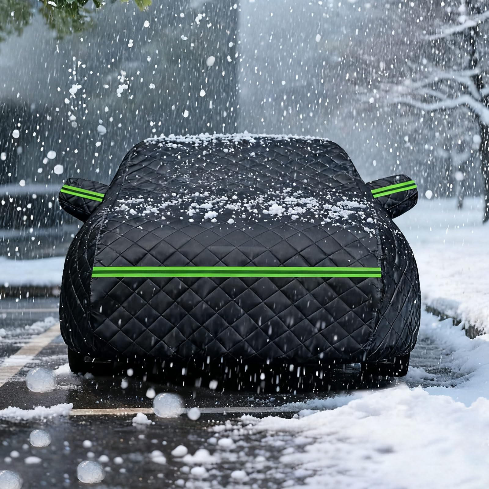 Hagelschutzplane Auto für Capa, Winter Hagelschutz Outdoor Autoabdeckung Wasserdicht UV-beständig Abdeckplane Auto Mit Nachtreflexionsstreifen