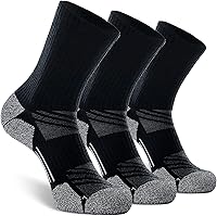 CWVLC Crew Hiking Socks: Full Cushion, Moisture Wicking, Arch Compression for Blister-Free Comfort