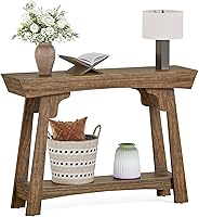 Vista 1 de LITTLE TREE 41-Inch Console Table with Storage, 2-Tier Sofa Table Behind Couch, Farmhouse Entryway Table for Living Room, Hallway (Rustic Brown)