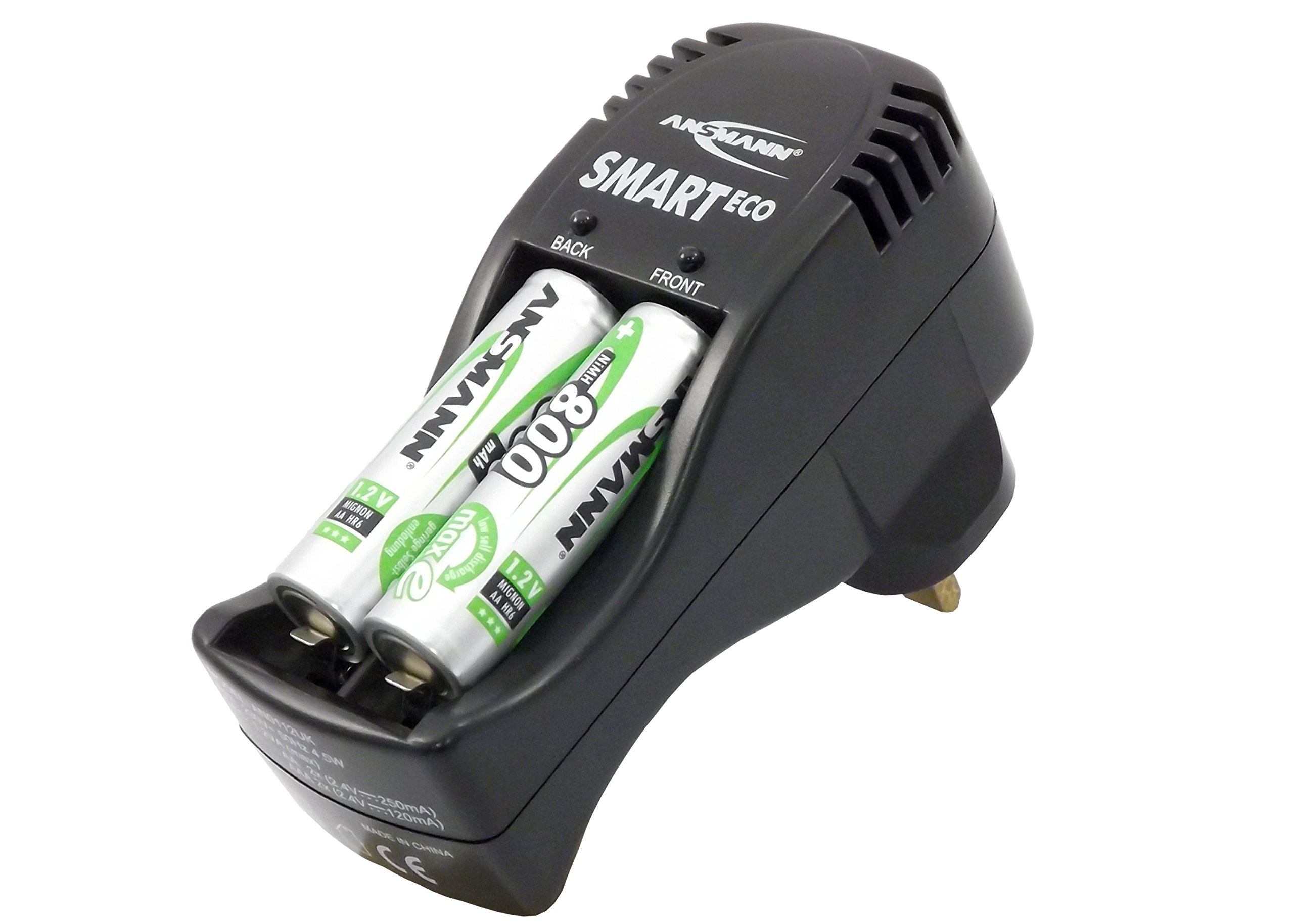 Ansmann NiCd, NiMH AA, AAA Battery Charger with UKplug