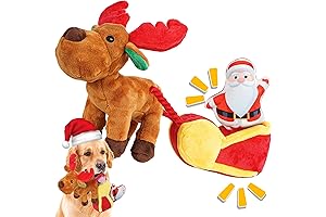 rmolitty Dog Toy, Christmas Dog Squeaky Toys Puppy Toy Plush Crinkle Small Medium Large