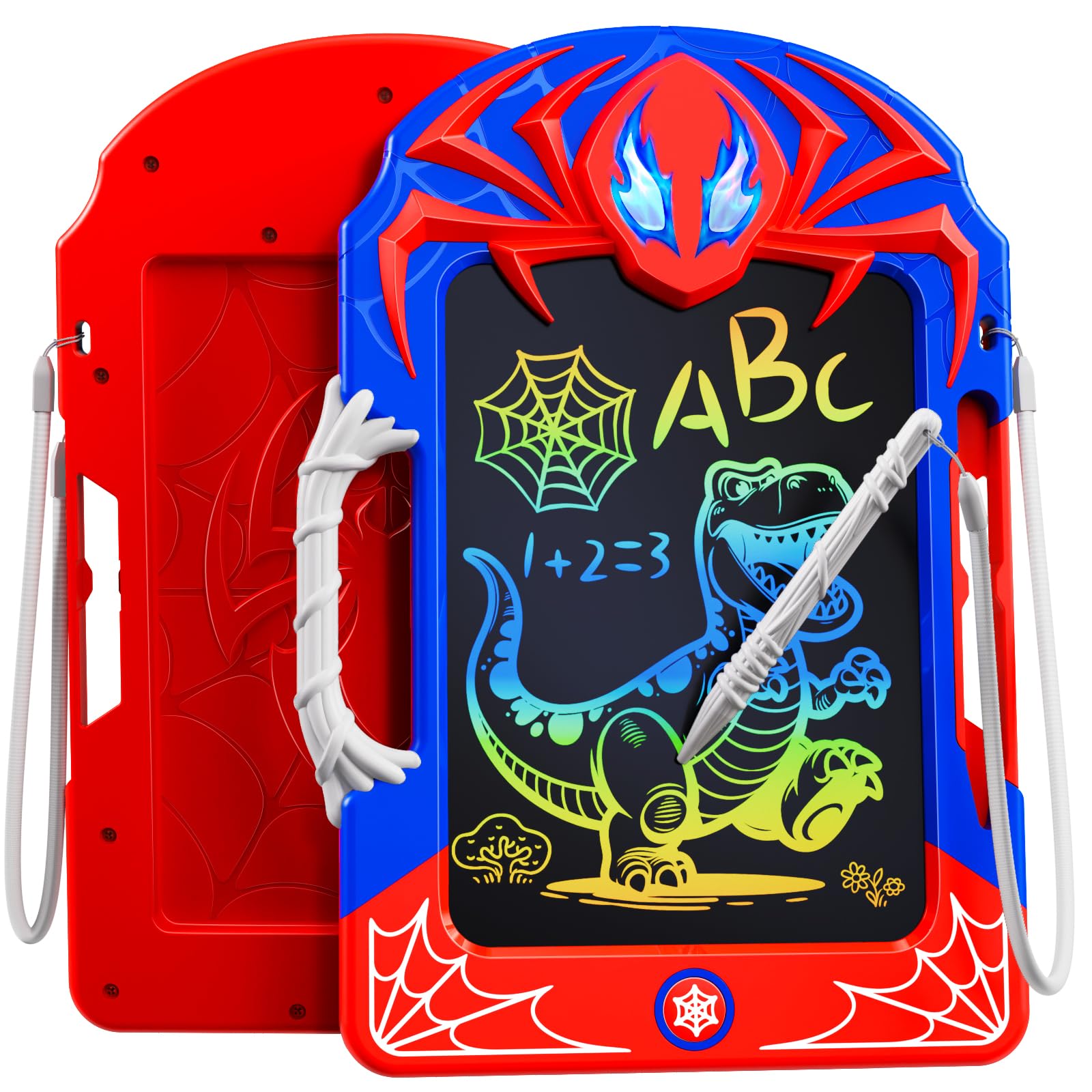 Kidluna LCD Schreibtafel mit Web-Stift & Griff, Spielzeug ab 3-12 Jahre alt Junge, Umweltfreundlich Bunten Zeichenbrett, Lernspielzeug Geburtstag Geschenk für 3 4 5 6 7 8 9 10 Jungen Kinder