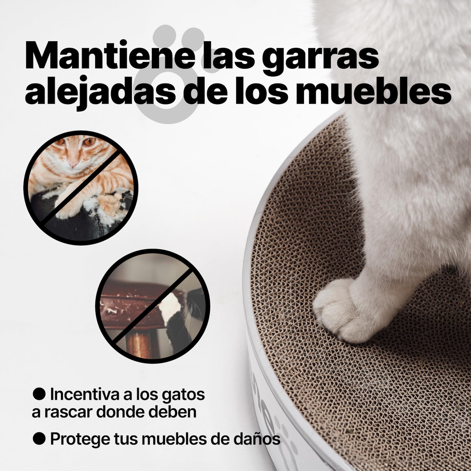 Cama rascadora para Gatos, rascador de cartón Reciclado, Redonda XL 46 cm
