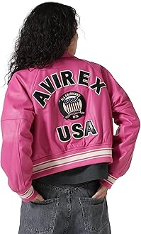 AVIREX ピンク レザージャケット Mサイズ Amazon.co.jp: AVIREX: 【WOMENS】アウター/レザー