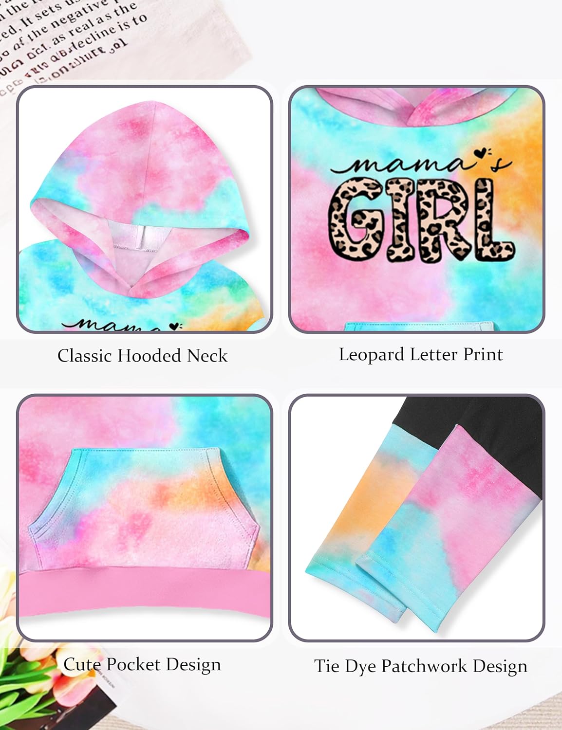 Baby Girl Clothes Long Sleeve Toddler Girls Clothes Tie-Dye Hoodie and Girls Leggings 2 Piece Fall Outfits 12M-4Y Tie-dye Blue Pink 12-18 Months image 6 of 6 B0FDKLVK4R