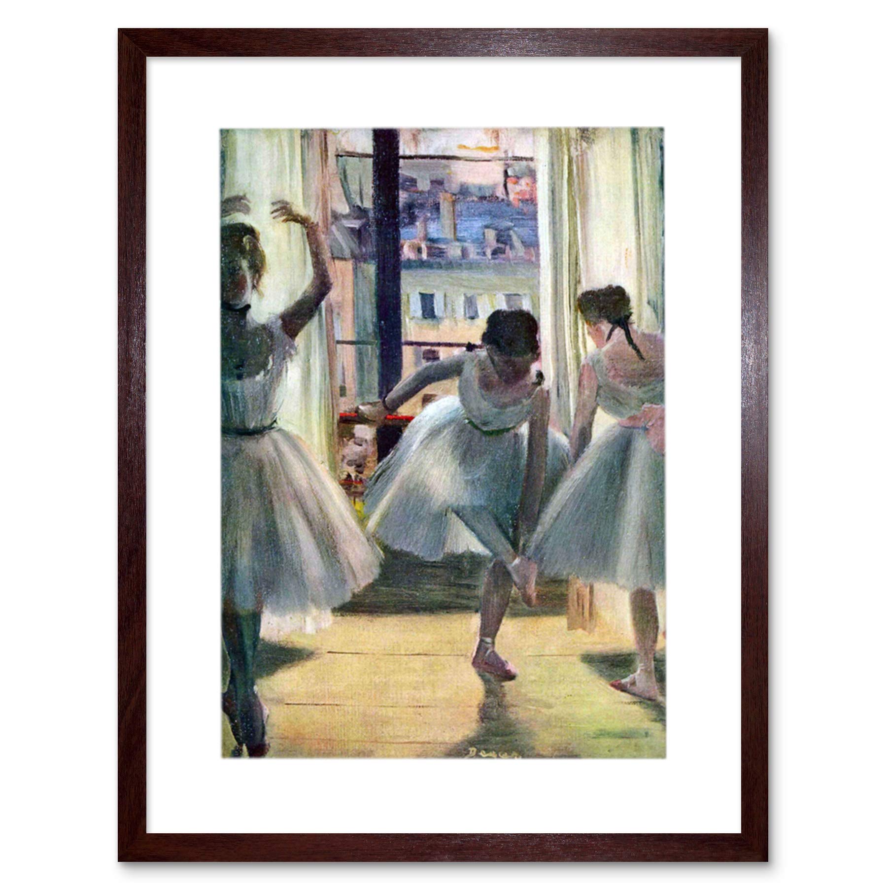 Wee Blue Coo Degas Three Dancers Practice Room Painting Picture Framed Wall Art Print