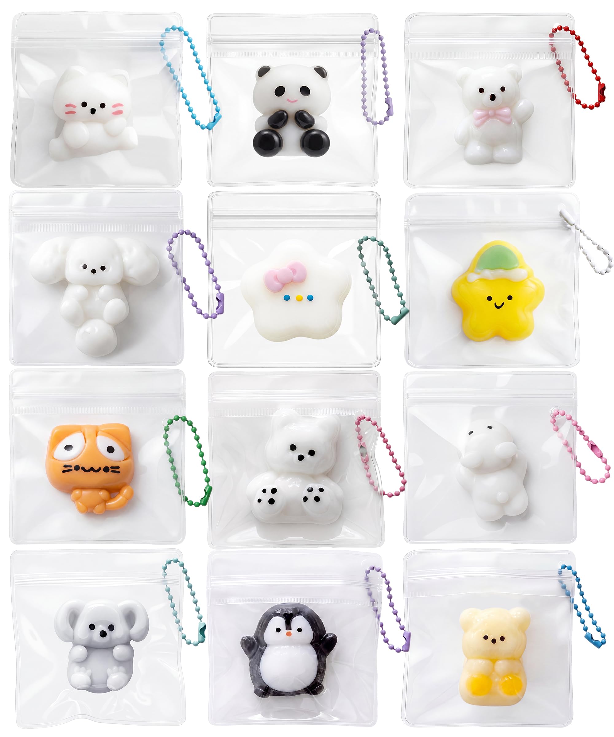 Amazon | CHALAN ミニ スクイーズ キーホルダー 12個セット ぷにぷに
