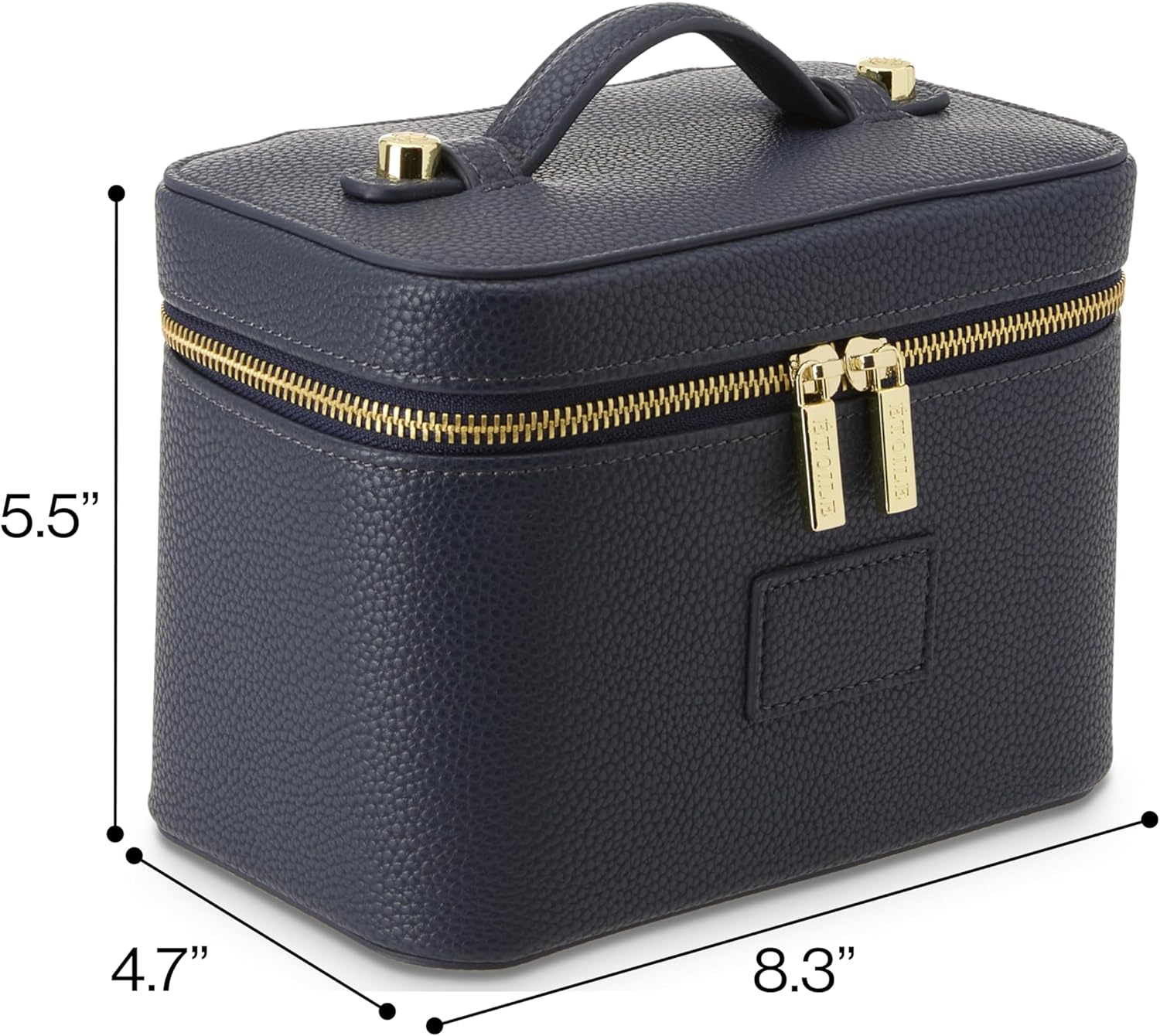 ETOILE - Mini Vanity Case Navy - Stylish Travel Makeup Bag Organizer With Removable Dividers