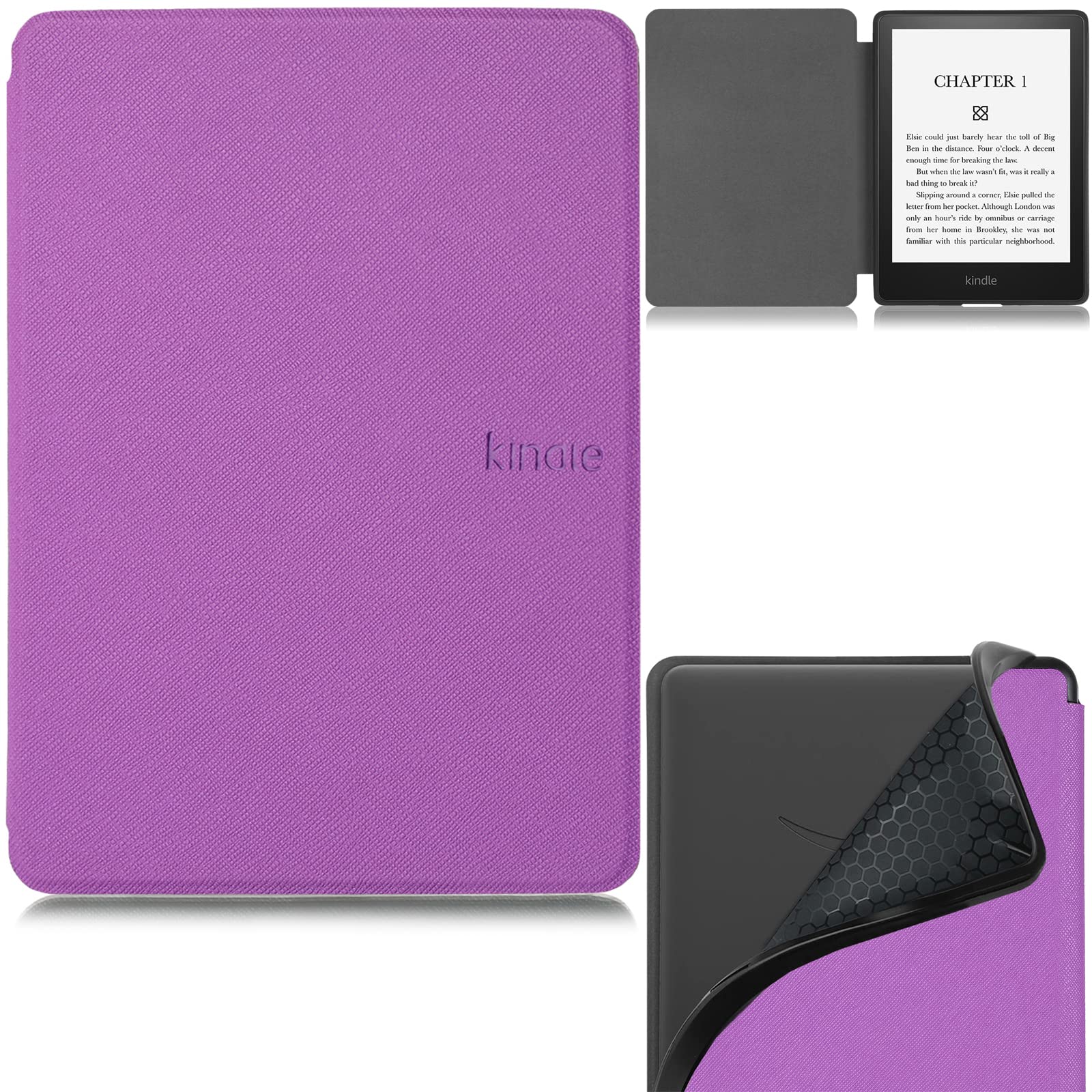 REASUN Case for 6.8" Kindle Paperwhite 2021,Premium PU Leather Slim Cover with Auto Sleep/Wake Case for Kindle Paperwhite 11th Generation 2021 Released and Kindle Paperwhite Signature Edition, Purple