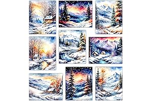Aesthetic 8x10 Winter Prints Landscape Painting for Home Decor