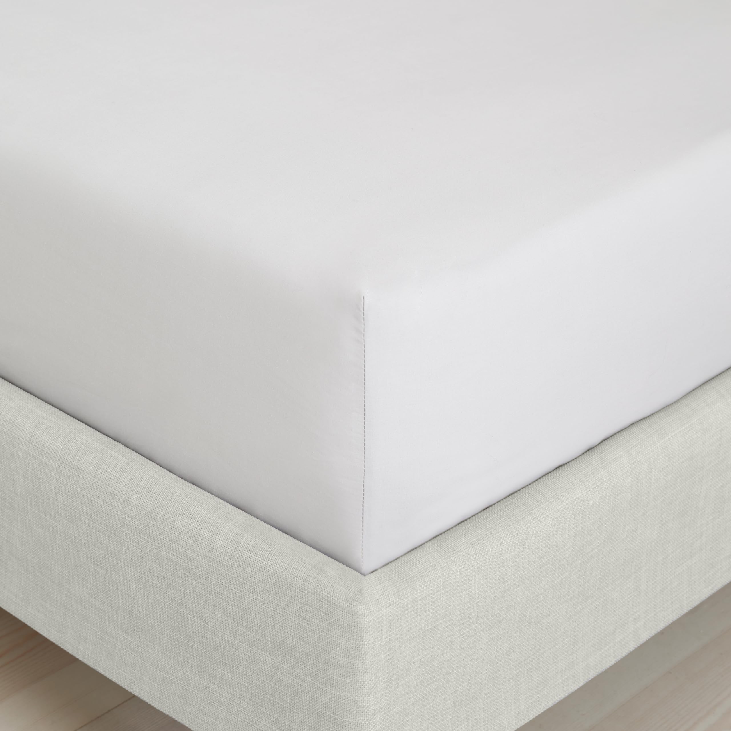 Rackhams Grey 200 Thread Count Cotton Percale Extra Deep Fitted Sheet - Super King