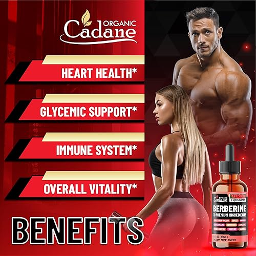 Miniatura 4 de Gotas líquidas de berberina 10 en 1  Apoyo a la salud cardíaca con canela de Ceilán, melón amargo, cúrcuma, ginseng, Gymnema Sylvestre, Garcinia,