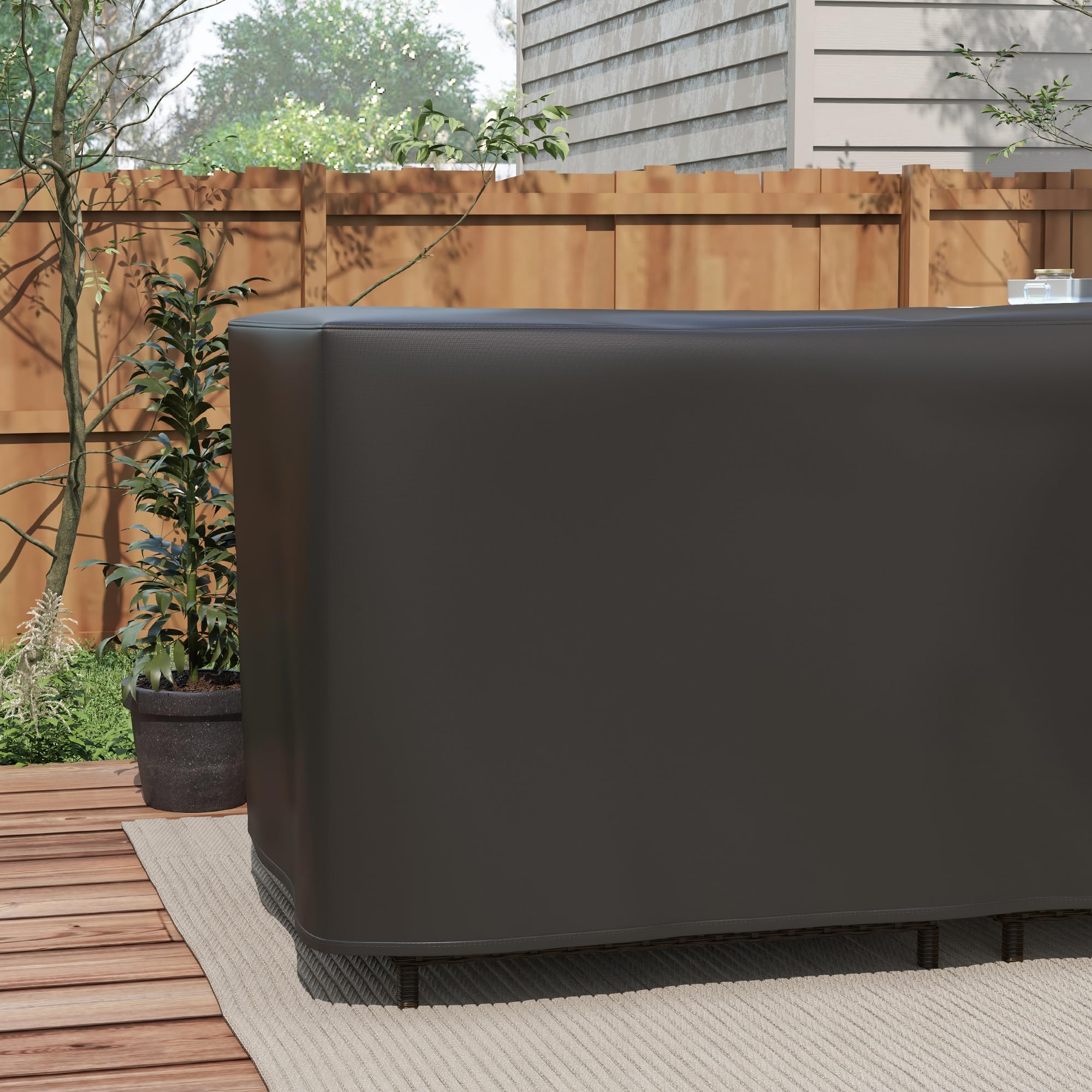 Outsunny Housse de Protection Étanche d'Angle 250L x 250l x 79H cm Noir