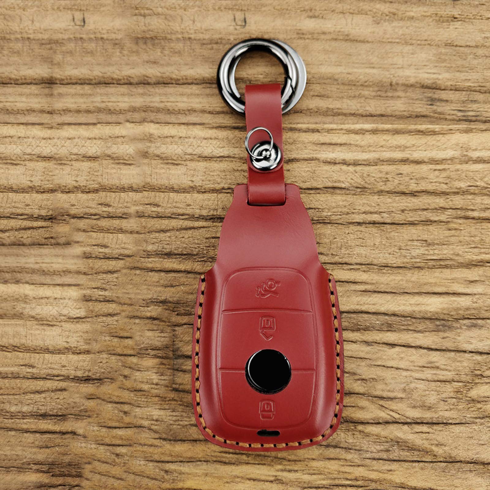 BHYUDYT Car Key Case ，For Mercedes Benz 2017 E Class W213 E300 E400 Sedan Key Chain Ring CoverAuto Accessories