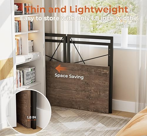 Miniatura 37 de Coavas Escritorio plegable pequeño de 39.4 pulgadas, escritorio de computadora plegable que ahorra espacio para dormitorio, oficina en casa,