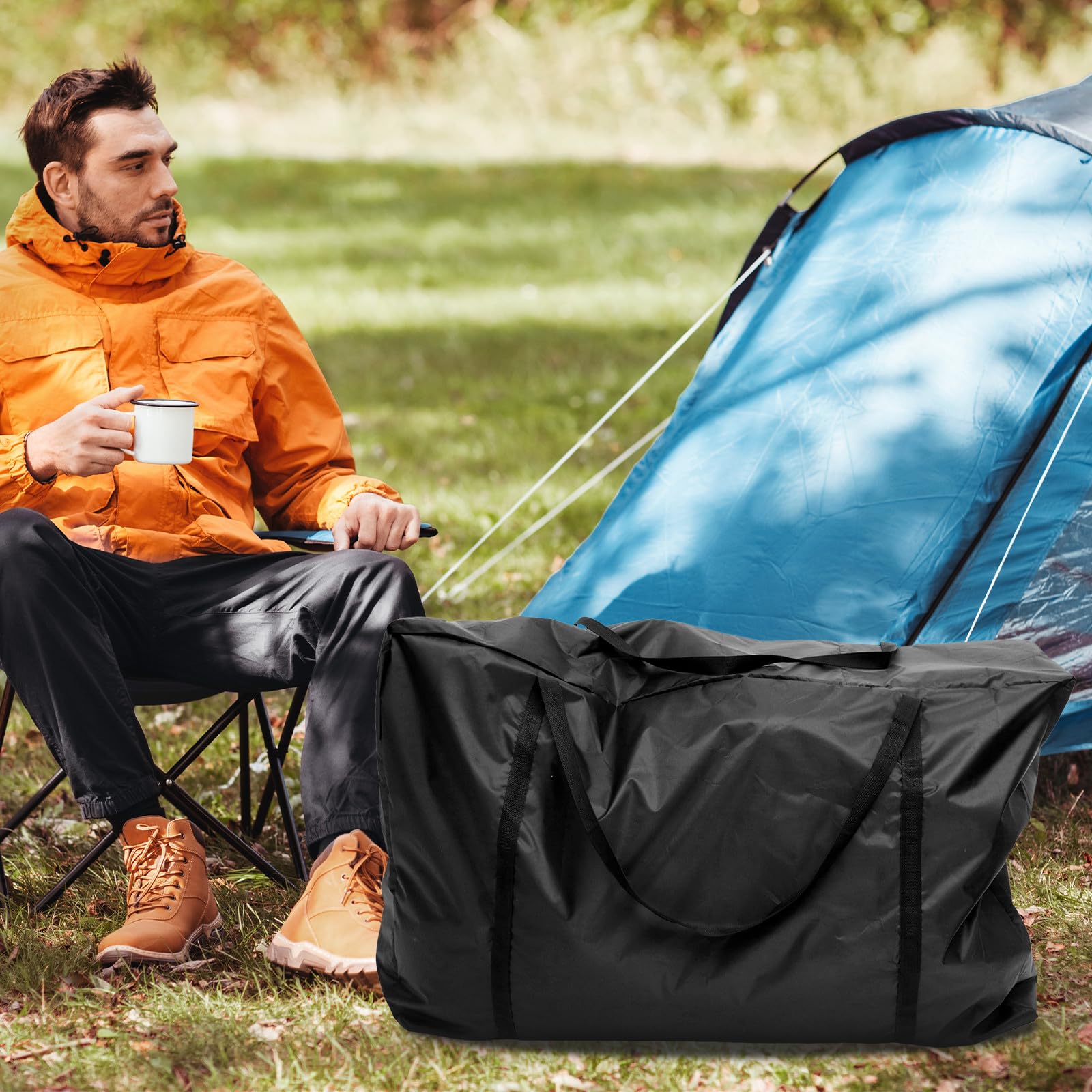 Bolsa Negra Plegable de Almacenamiento para Sillas de Ruedas Oxford | Exterior y Viaje, Tejido Oxford 0, 5kg, Uso Silla Plegable o Andador Plegable