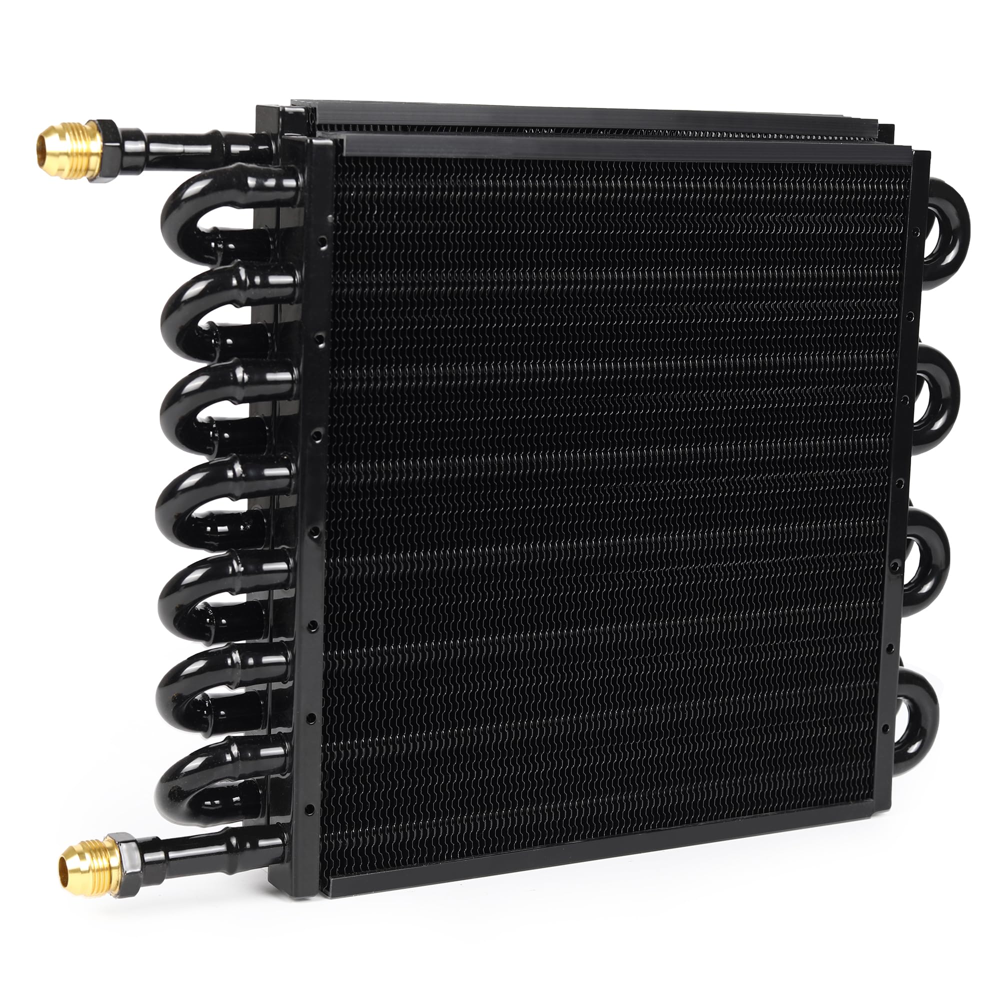 TIEVISHO 1/2" Transmission Cooler 16 Pass Aluminium alloy 8AN Tube Fin Air Compressor Aftercooler Oil Cooler Universal Black