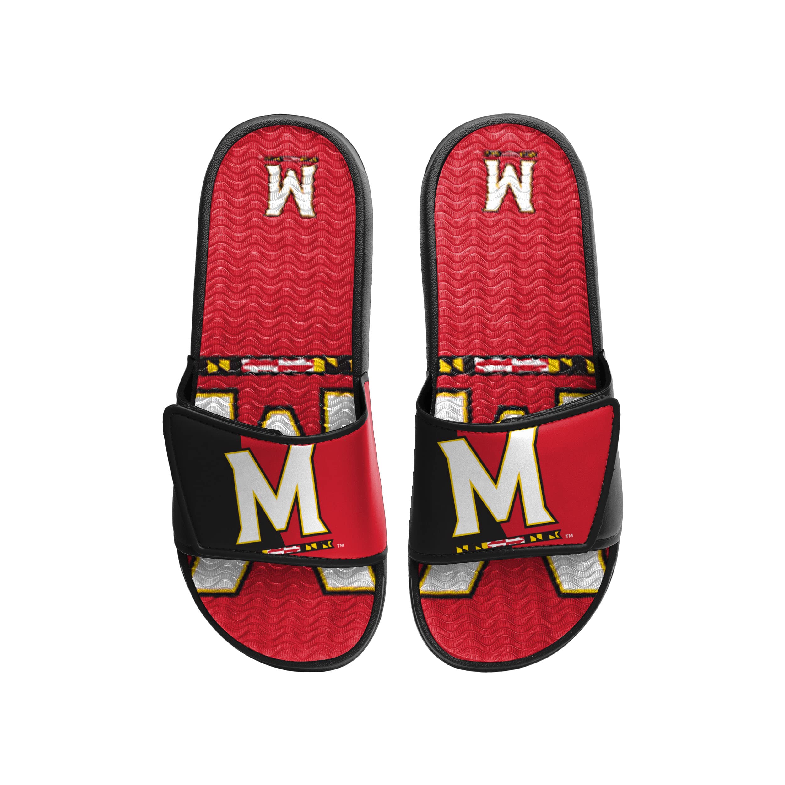 FOCO Maryland Terrapins NCAA Mens Colorblock Big Logo Gel Slides - L