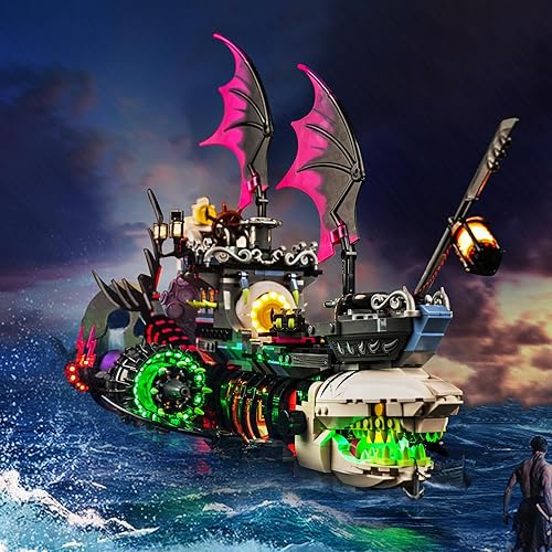 Miniatura 10 de BrickBling Kit de luces LED para Lego DREAMZzz Nightmare Shark Ship, versión de luz de control remoto compatible con Lego 71469, no incluye modelo