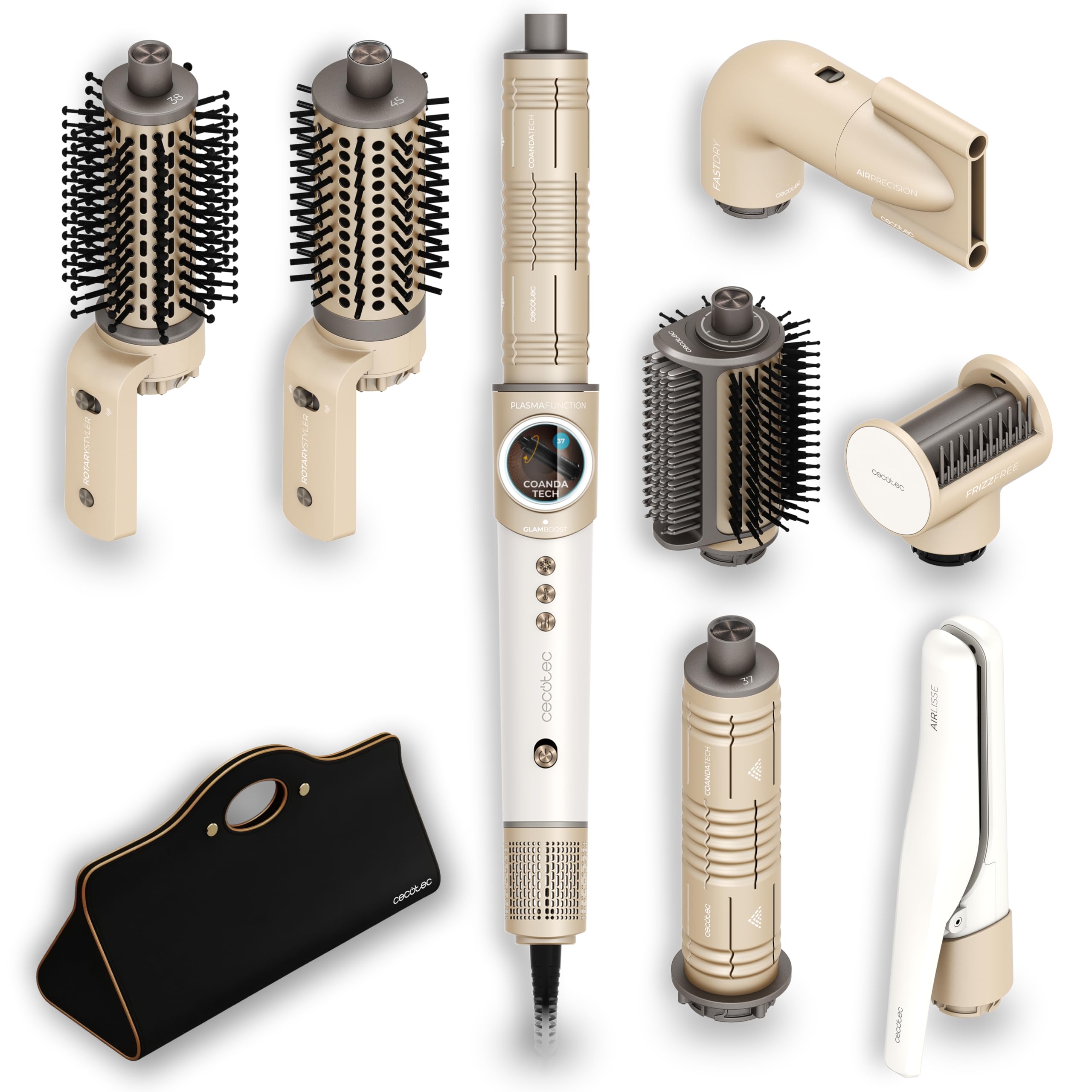 Cecotec AirGlisse 8in1 Cepillo de Aire Moldeador Multifunción 1400W 110000rpm Champagne