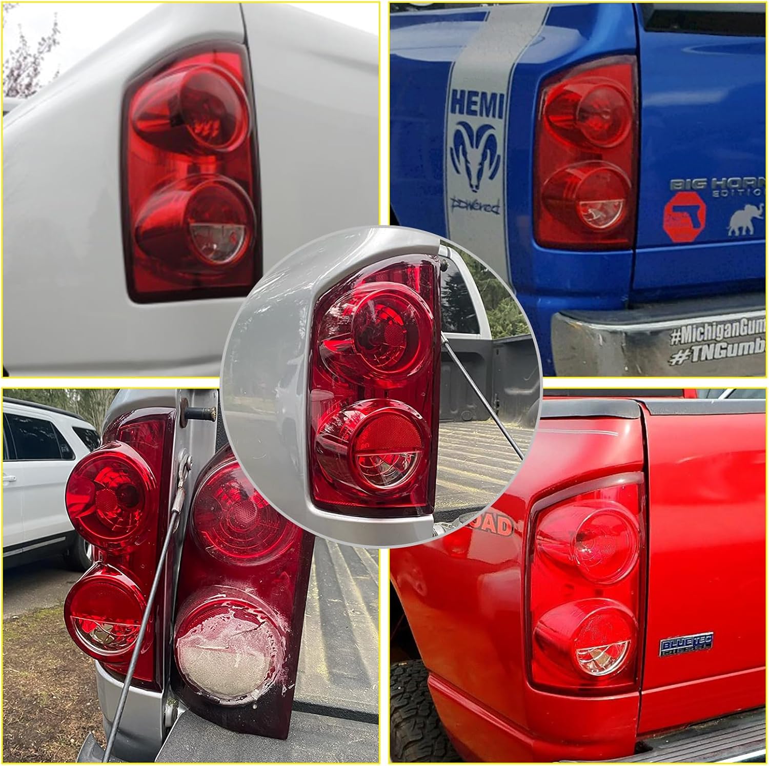 Tail Light Compatible with 2007 2008 2009 Dodge Ram 1500/2500/3500 Pickup Taillight Lamp Assembly Driver Left Replacement for CH2800165 55277303AC
